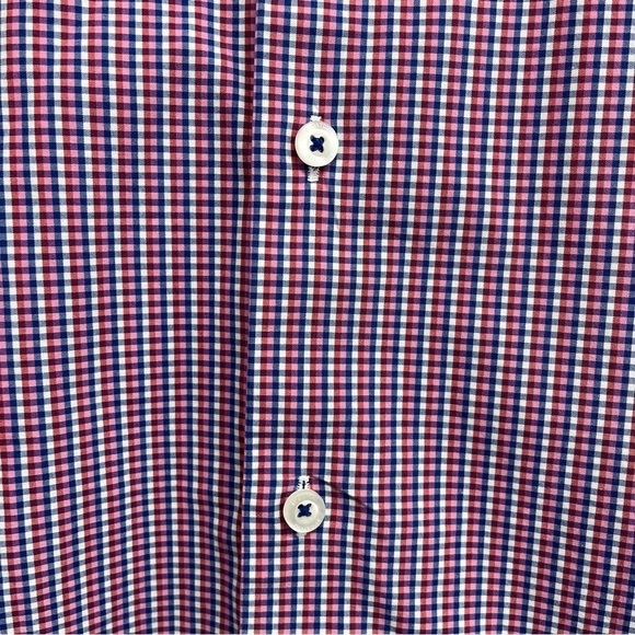 Bugatchi Uomo Pink Check Flip Contrast Cuff Shirt - Picture 4 of 13